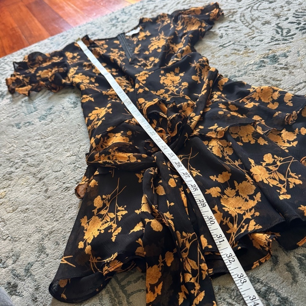 Princess Polly Black & Gold Ina Mini Dress size 2 - Picture 10 of 11